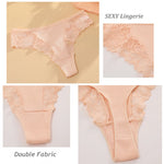 3PCS Women Cotton  Sexy Lace Thongs